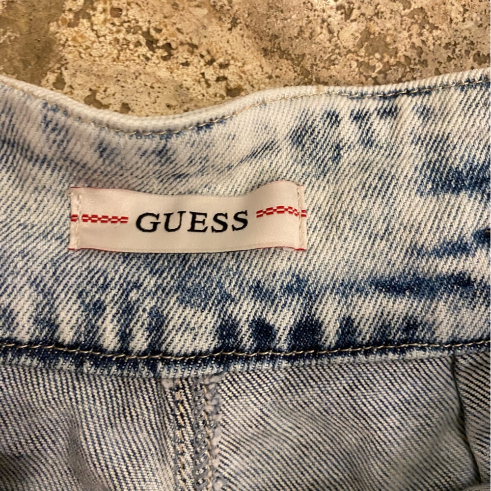 High waisted GUESS jeans shorts.